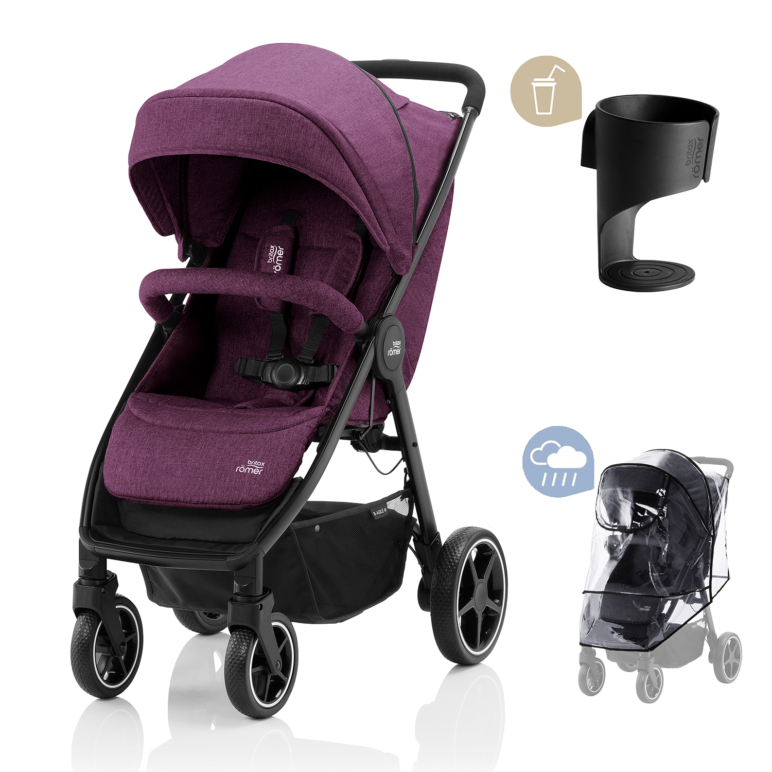 BRITAX RÖMER Kočárek B-Agile M 2022 Cherry Wine