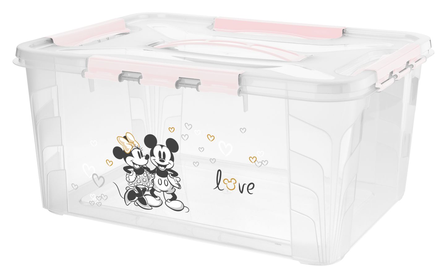 KEEEPER Domácí úložný box "Mickey & Minnie" Pastelová růžová