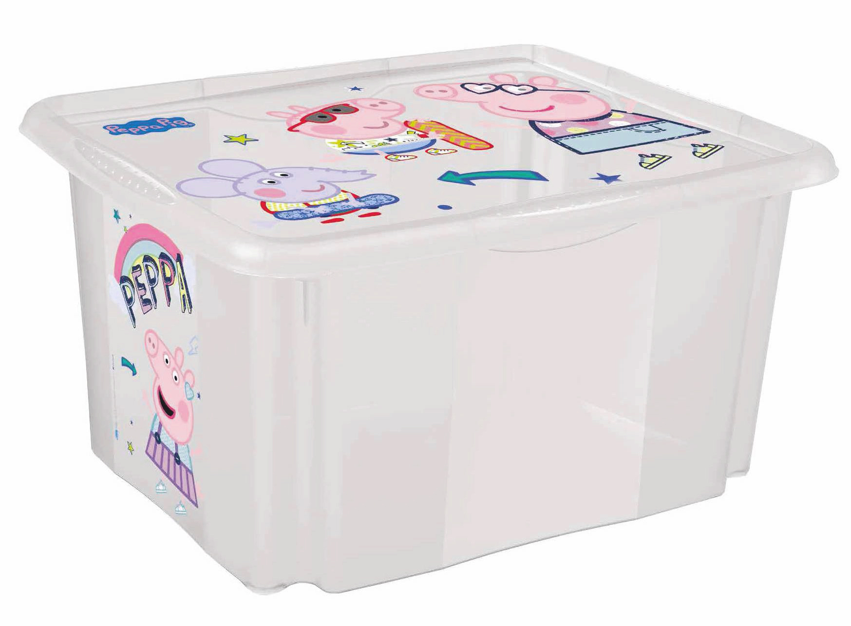 KEEEPER Úložný box s víkem velký "Peppa" Transparent