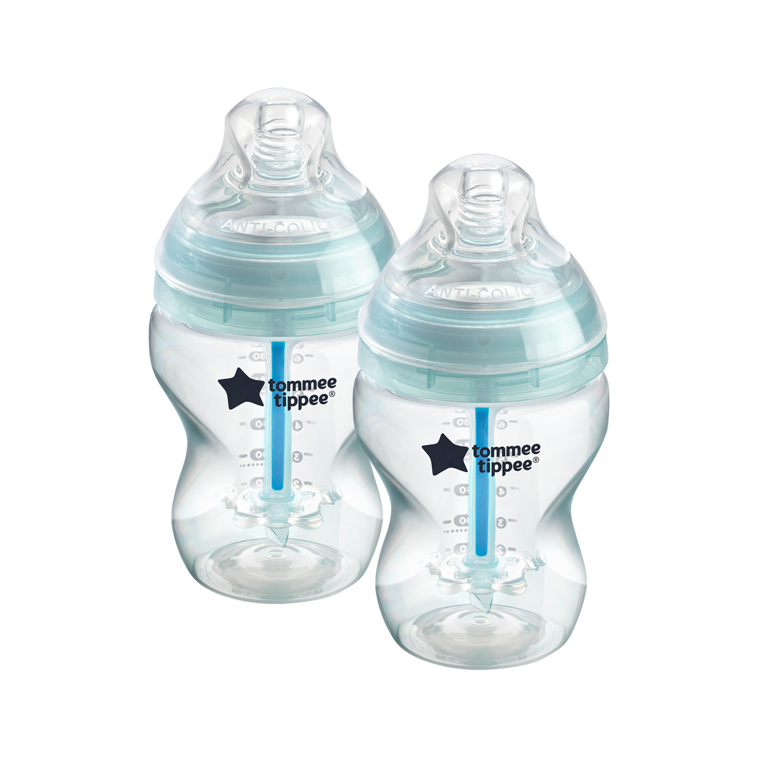 TOMMEE TIPPEE Kojenecká lahev, ANTI-COLIC, pomalý průtok, 0+, 260 ml, 2ks