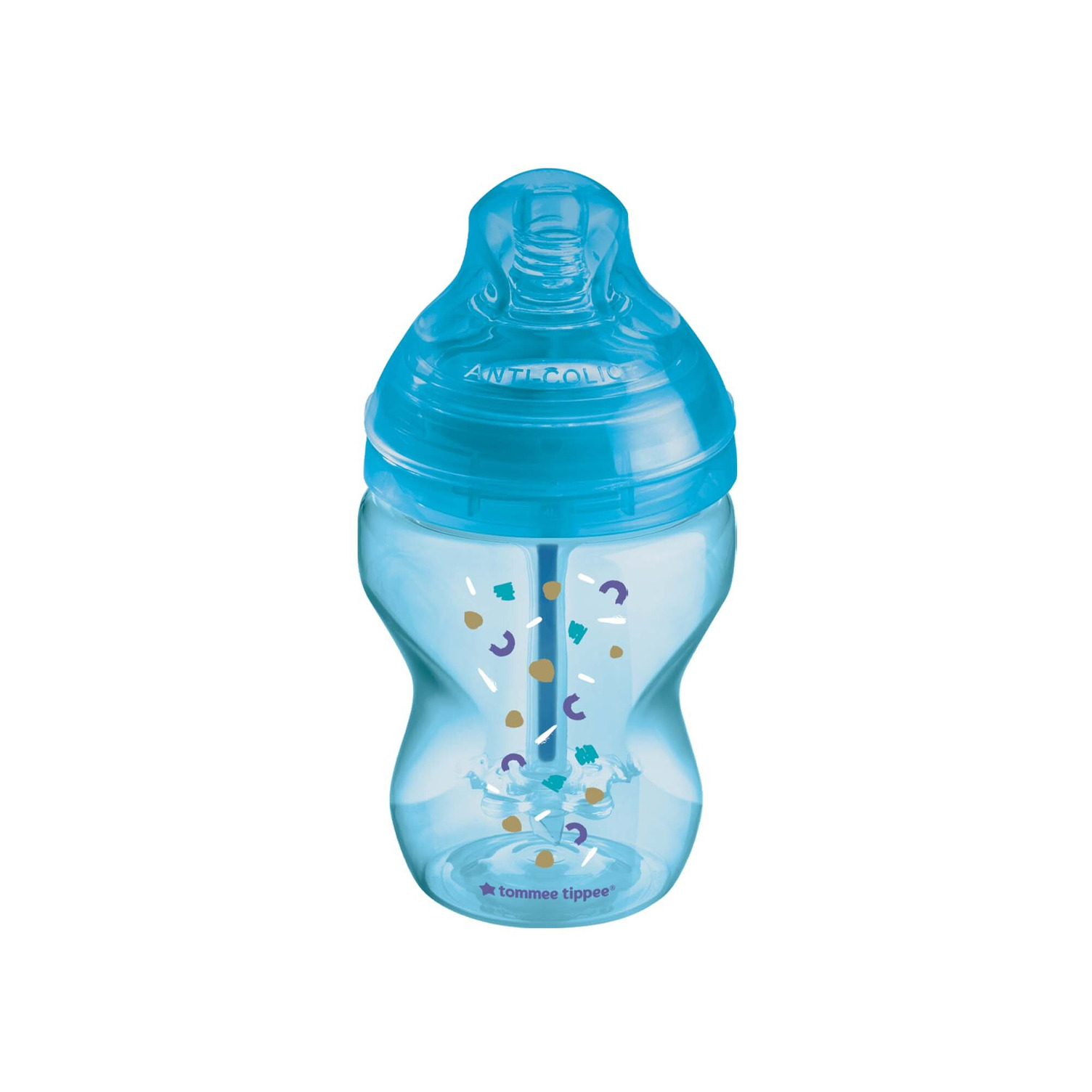 TOMMEE TIPPEE Kojenecká lahev ANTI-COLIC,  0+,  260 ml, modrá, 1ks