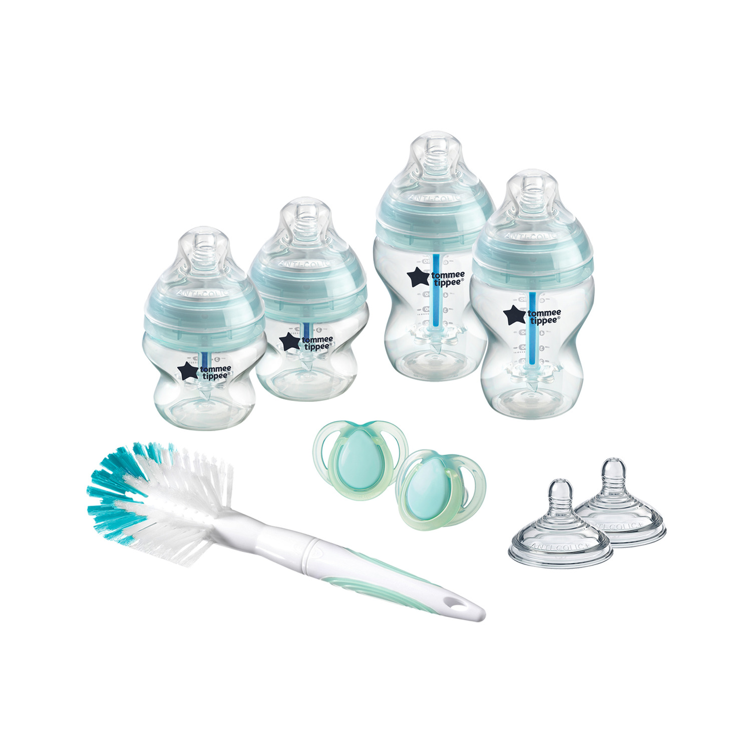 TOMMEE TIPPEE Advanced novorozenecký set lahví s kartáčem, 8ks