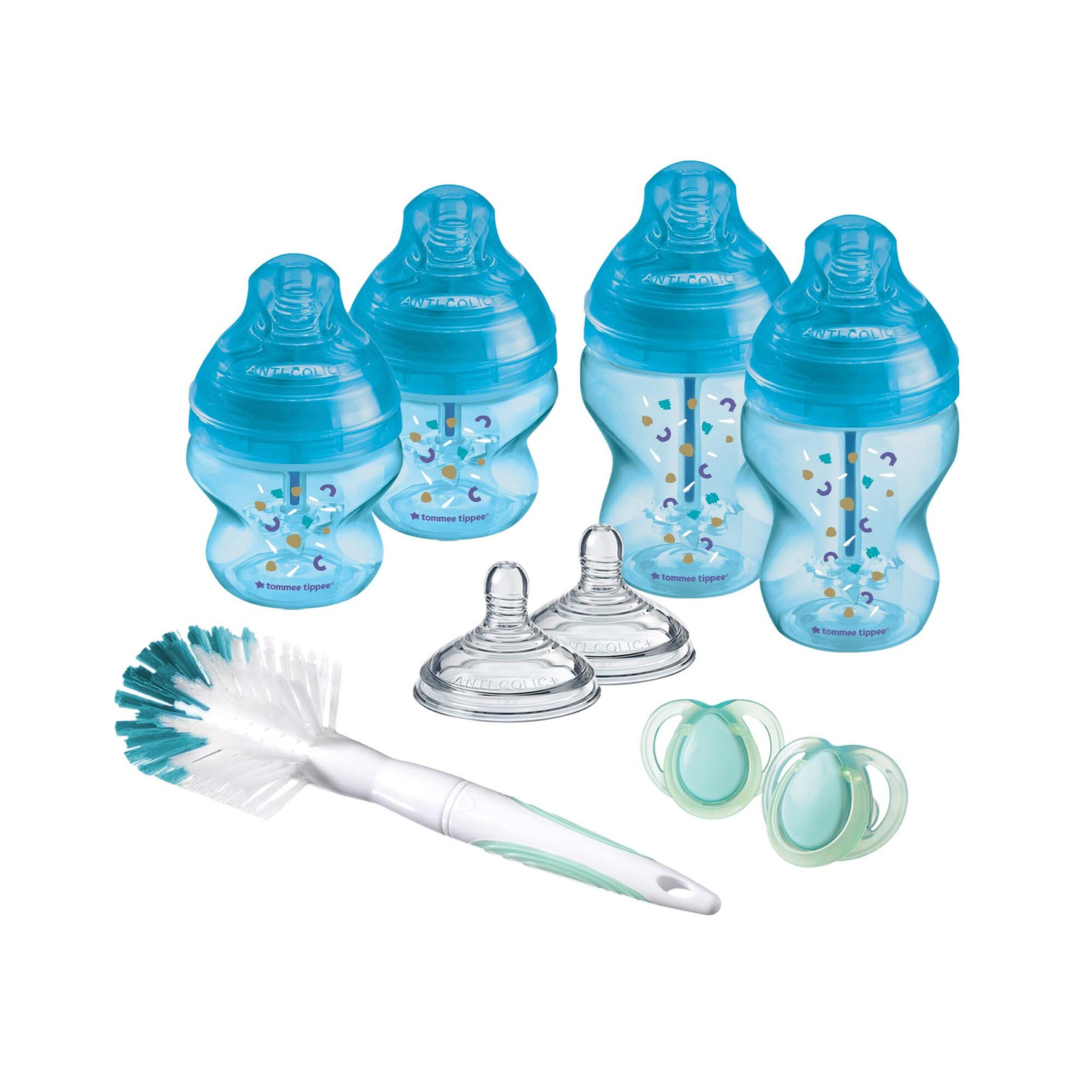 TOMMEE TIPPEE Set kojeneckých lahví advanced ANTI-COLIC, smíšené velikosti 9ks Modrá