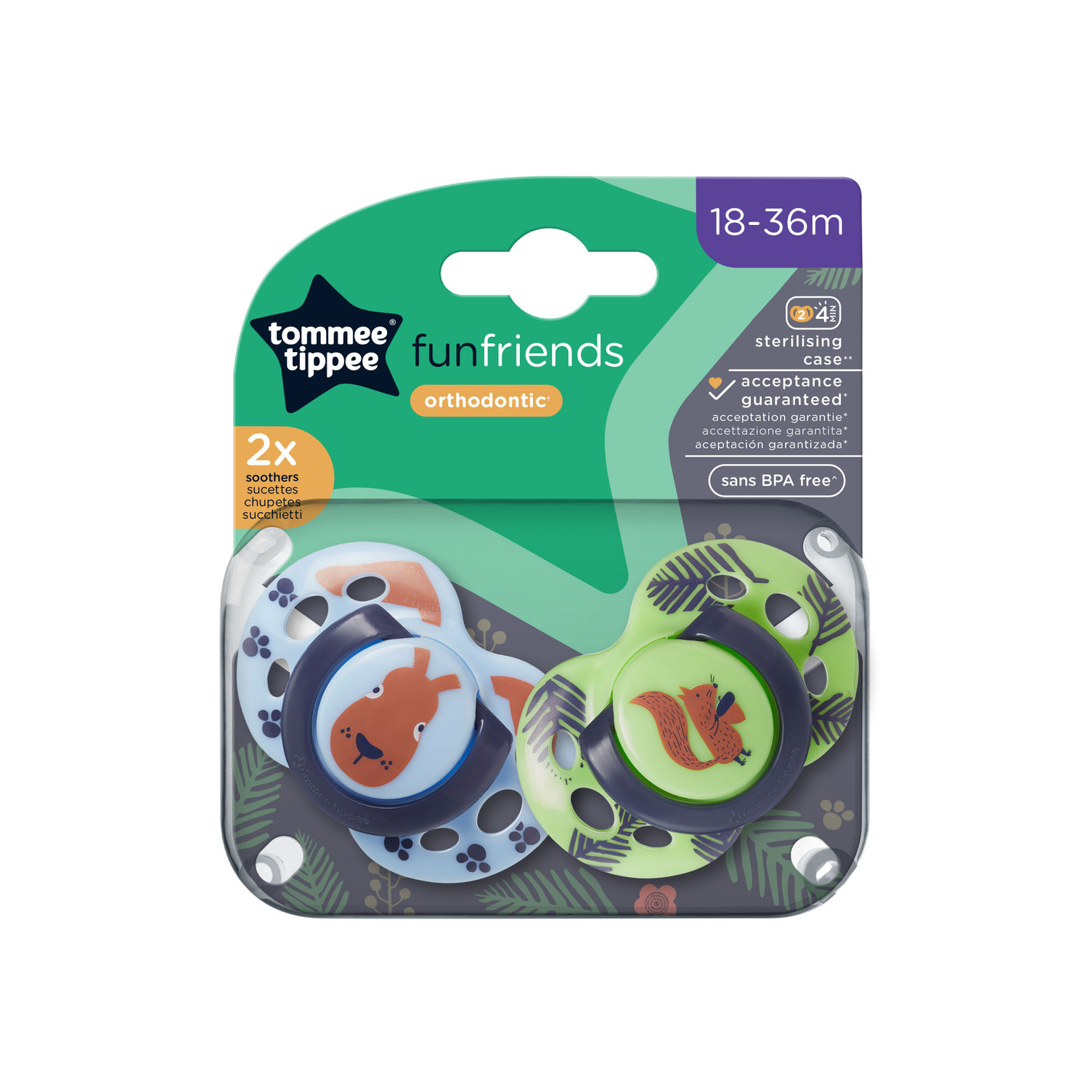 TOMMEE TIPPEE Šidítko silikon Fun, 18-36m, 2ks