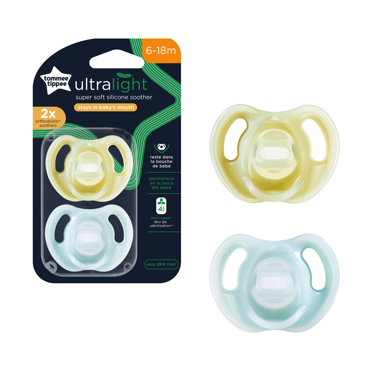 TOMMEE TIPPEE CTN Dudlík Ultra-light 6-18m, 2 ks