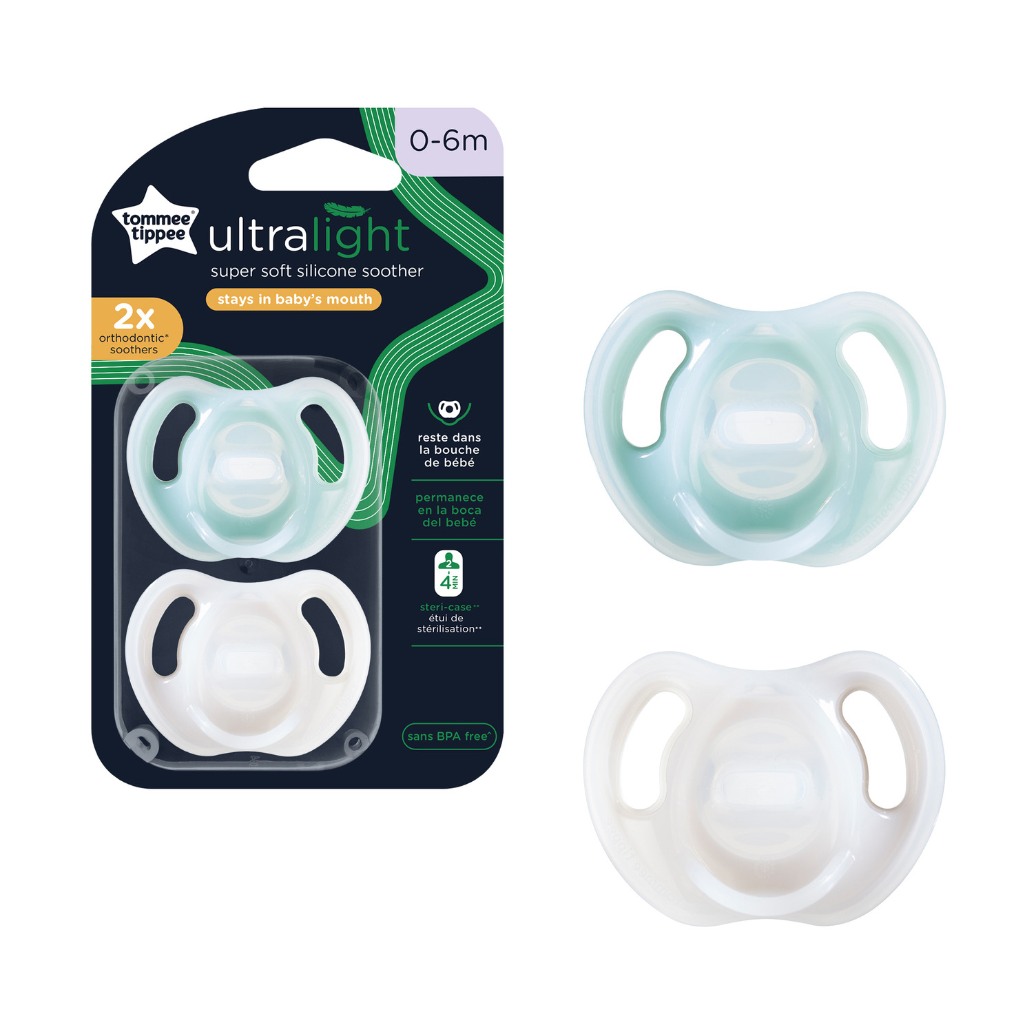 TOMMEE TIPPEE CTN Dudlík Ultra-light 0-6m, 2 ks