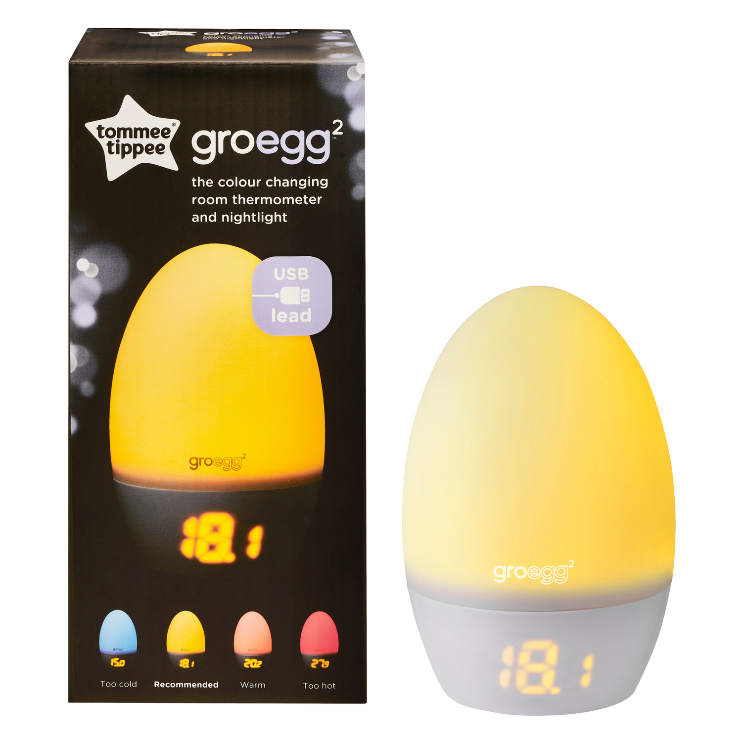 TOMMEE TIPPEE GroEgg2 Teploměr a Noční Světlo