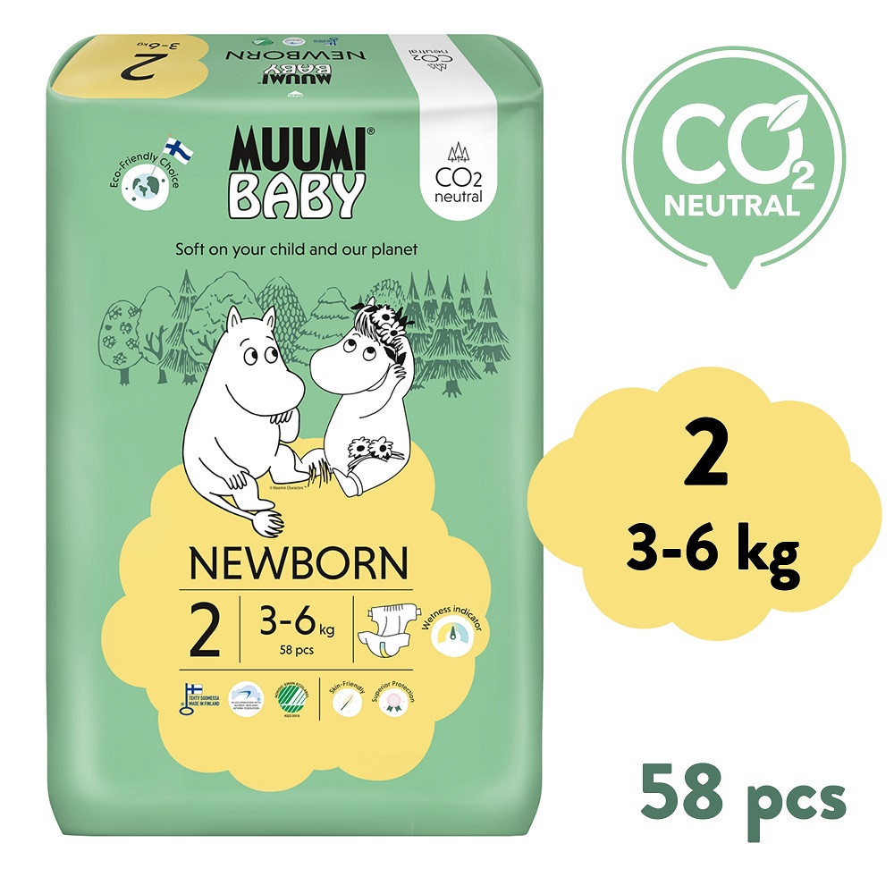 MUUMI BABY Muumi Baby 2 Newborn 3–6 kg (58 ks), eko pleny