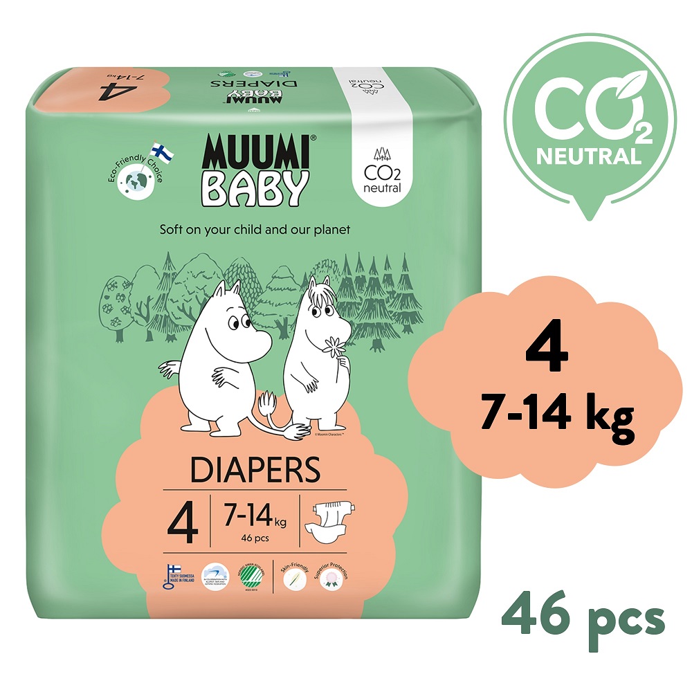 MUUMI BABY Muumi Baby 4 Maxi 7–14 kg (46 ks), eko pleny