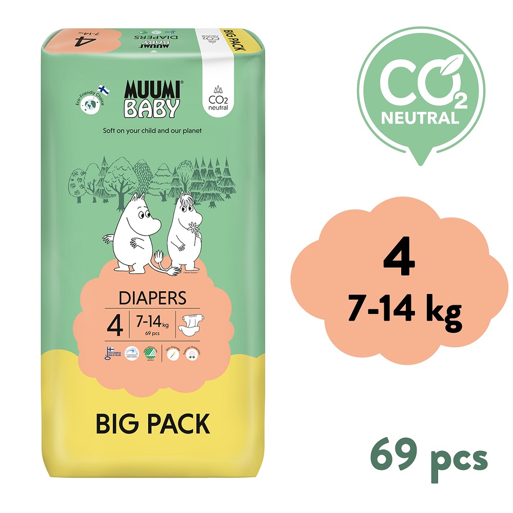 MUUMI BABY Muumi Baby 4 Maxi 7–14 kg (69 ks), eko pleny