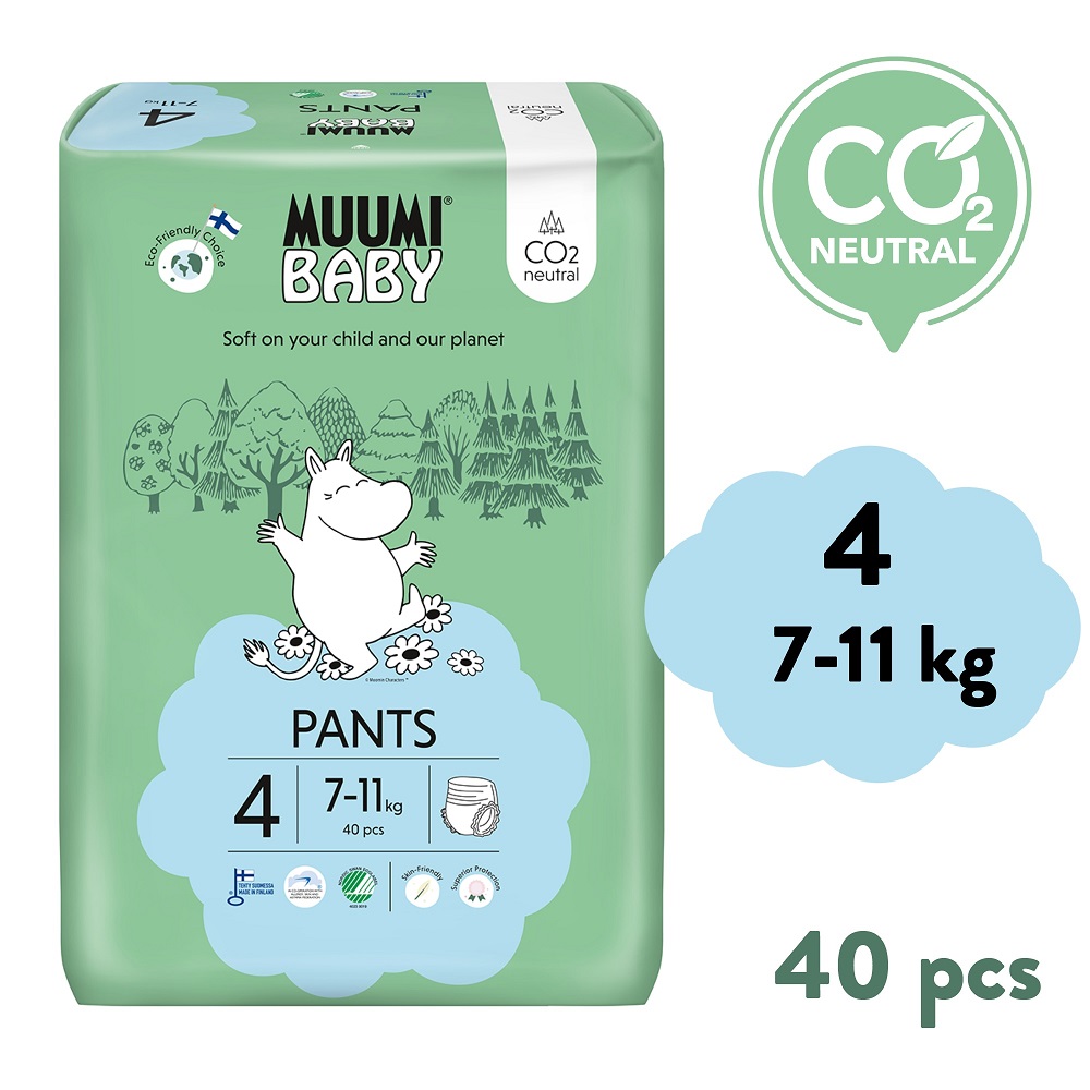 MUUMI BABY Muumi Baby Pants 4 Maxi 7-11 kg (40 ks), kalhotkové eko pleny