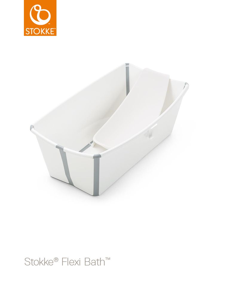 STOKKE Set cestovní skládací vanička Flexi Bath s novorozeneckou vložkou White