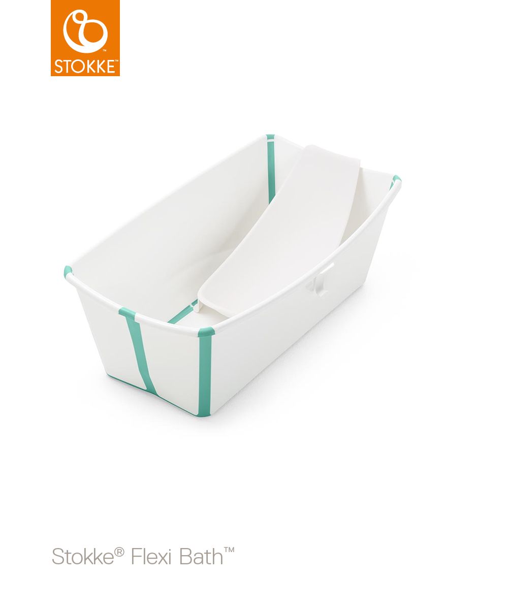 STOKKE Set cestovní skládací vanička Flexi Bath s novorozeneckou vložkou White Aqua