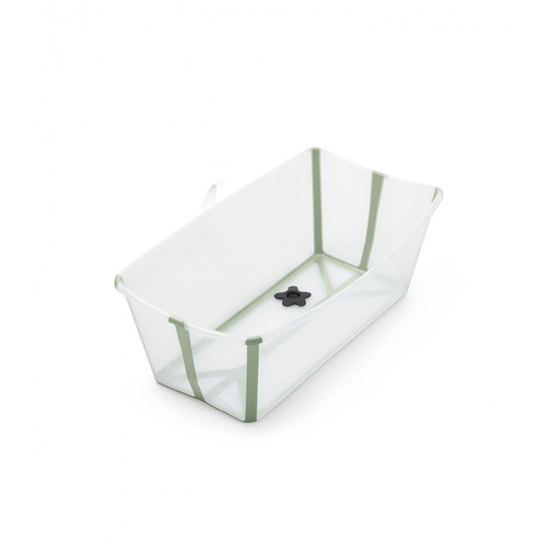 STOKKE Set cestovní skládací vanička Flexi Bath s novorozeneckou vložkou Transparent Green