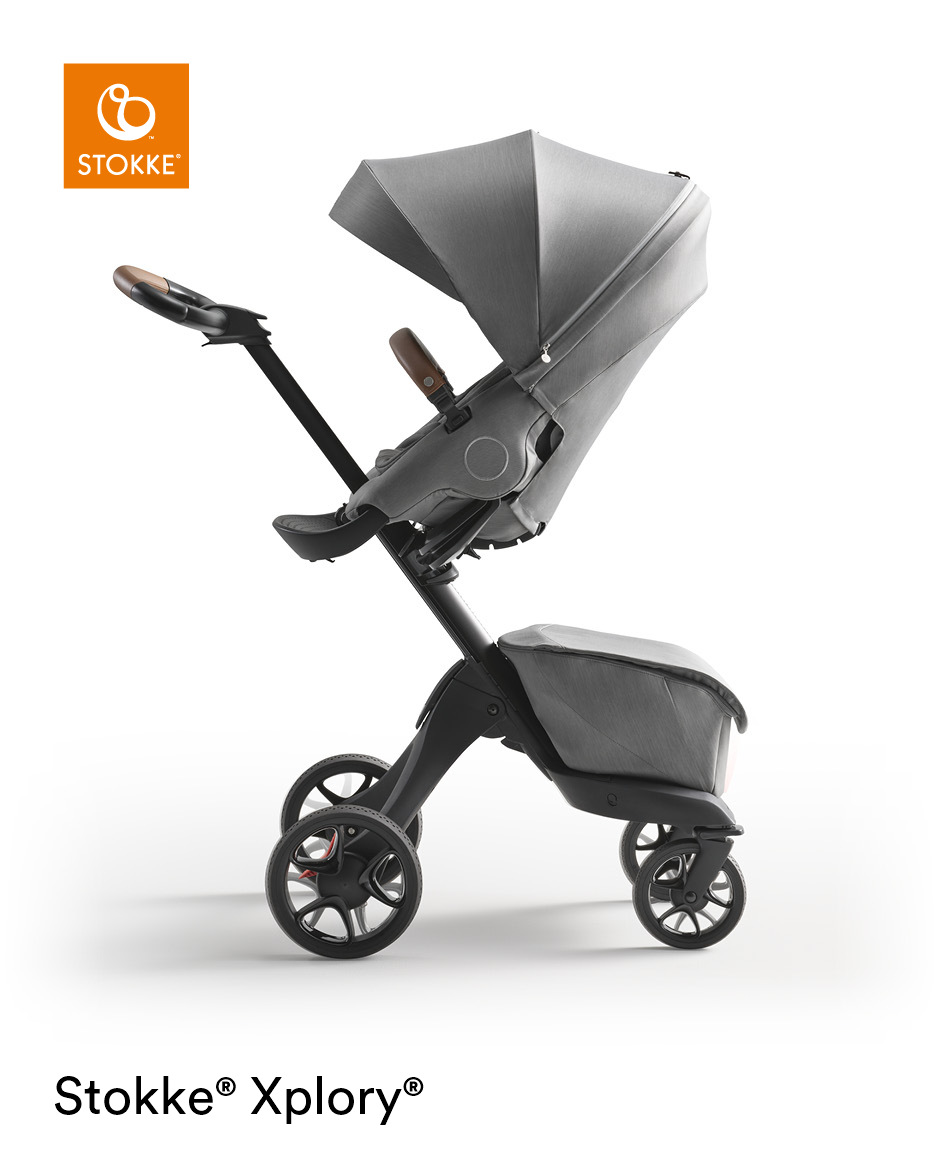 STOKKE Xplory X Black s hnědou rukojetí komplet Modern Grey