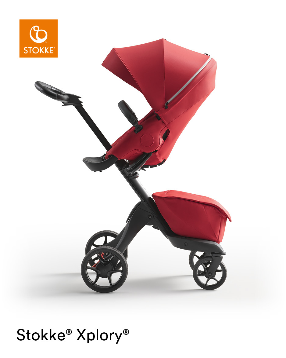 STOKKE Xplory X Black s černou rukojetí komplet Ruby Red