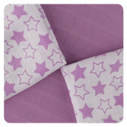 KIKKO Bambusové ubrousky BMB 30x30 Little Stars Lilac