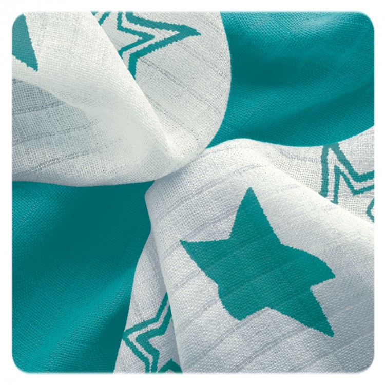 KIKKO Bambusové ubrousky 30x30 Stars Turquoise