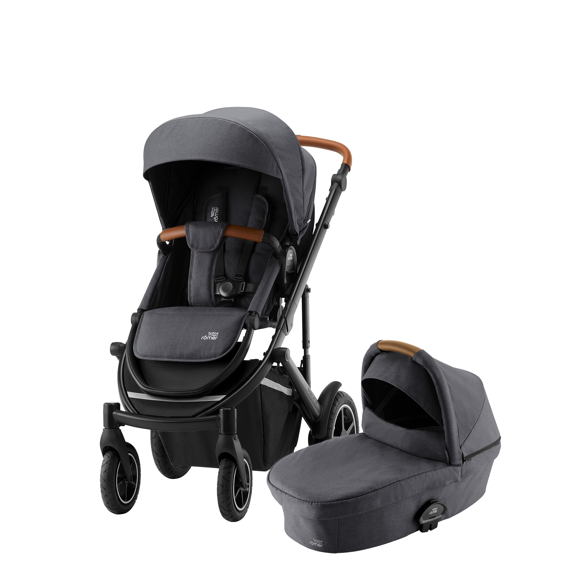 BRITAX RÖMER Set kočárek Smile III + hluboká korba 2022 Midnight Grey