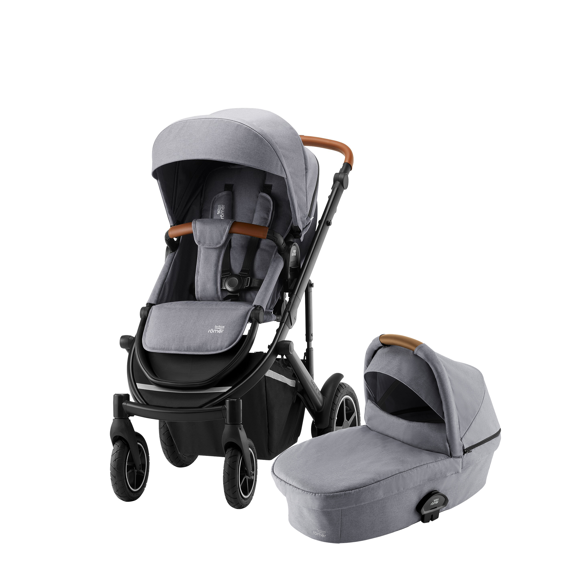 BRITAX RÖMER Set kočárek Smile III + hluboká korba 2022 Frost Grey/Brown