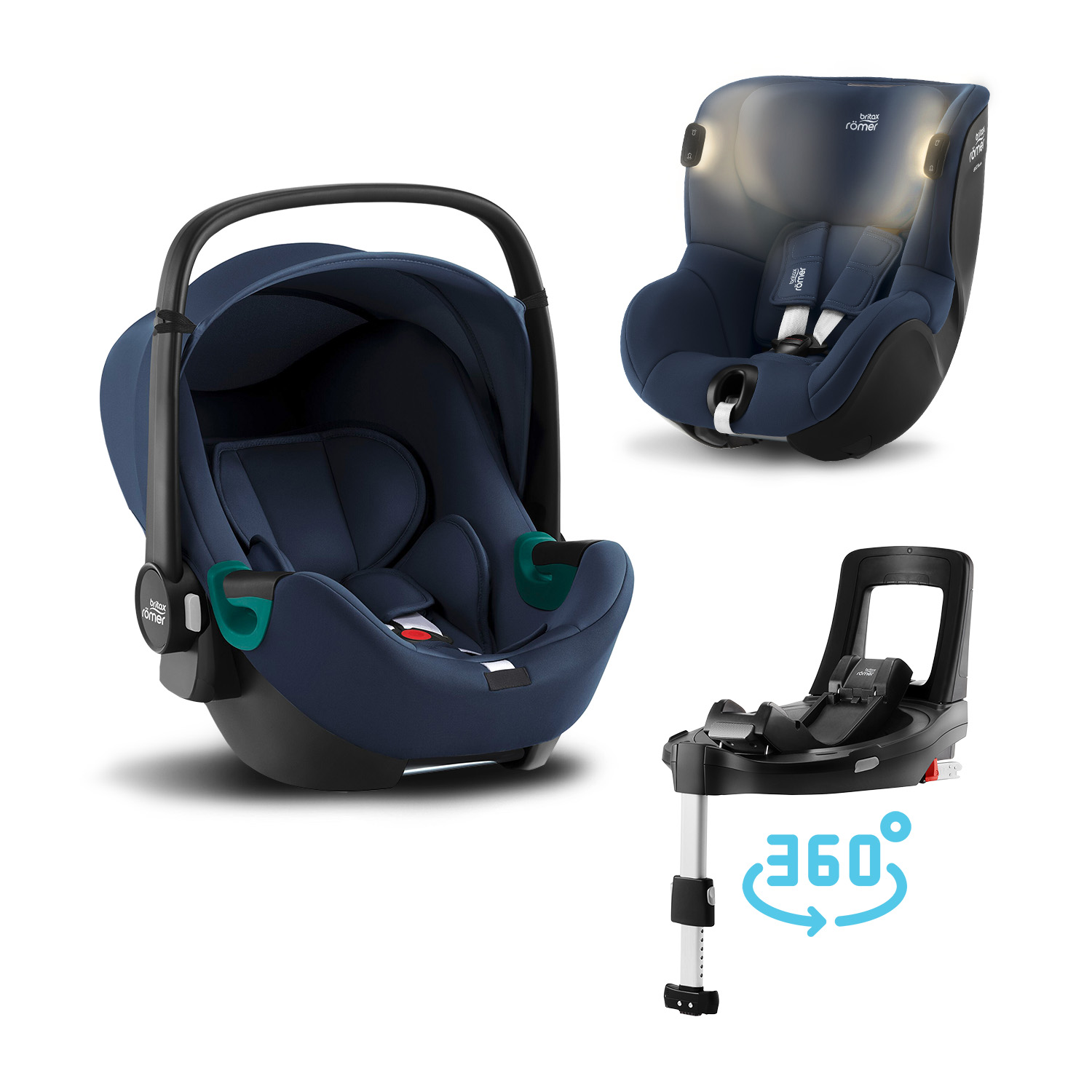 BRITAX RÖMER set Baby-Safe 3 i-Size+Flex Base iSense+Autosedačka Dualfix iSense 2022 Indigo Blue