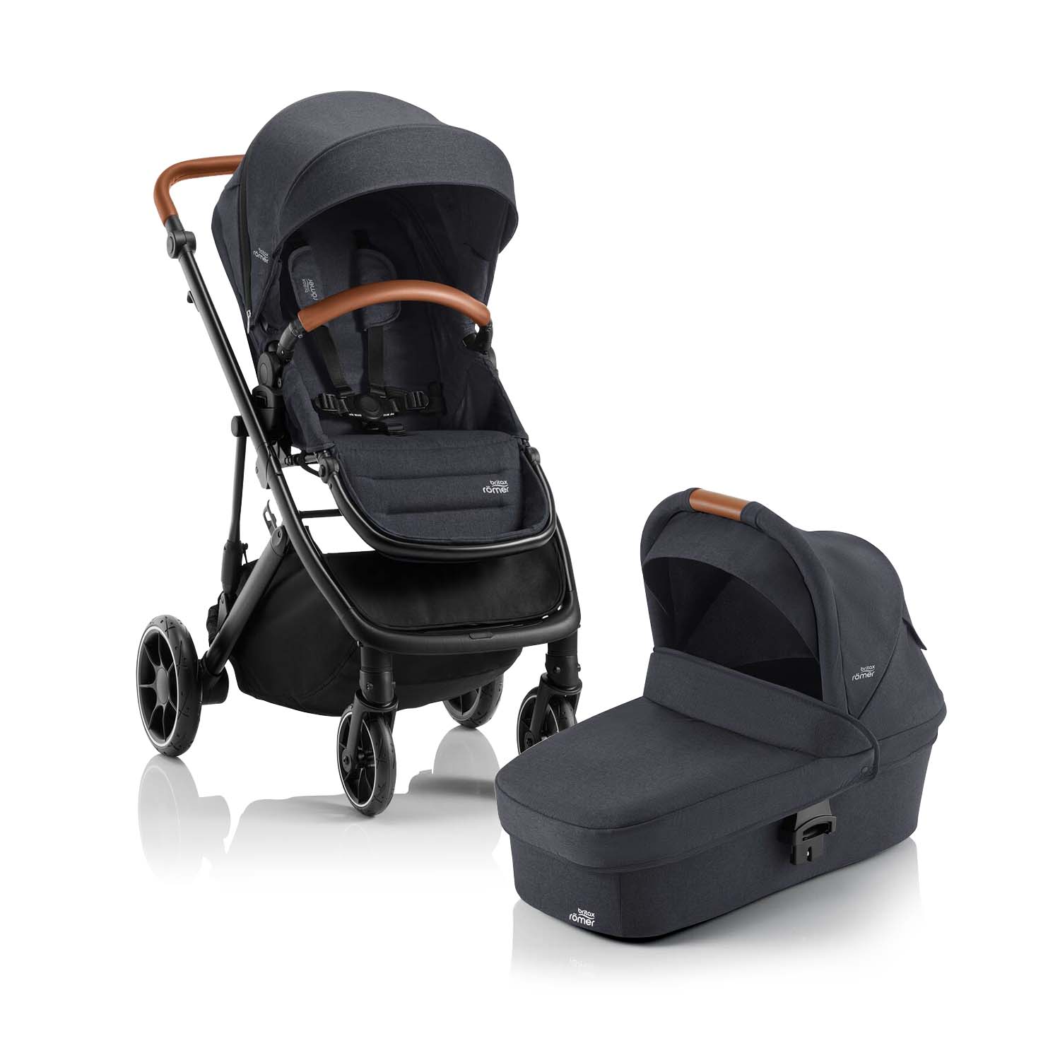 BRITAX RÖMER Set kočárek Strider M + hluboká korba Black Shadow