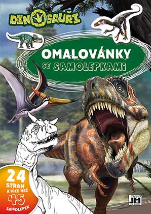 JIRI MODELS  Omálovánky se samolepkami A4 Dinosauři