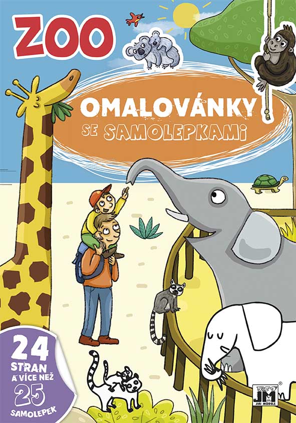 JIRI MODELS  Omálovánky se samolepkami A4 Zoo