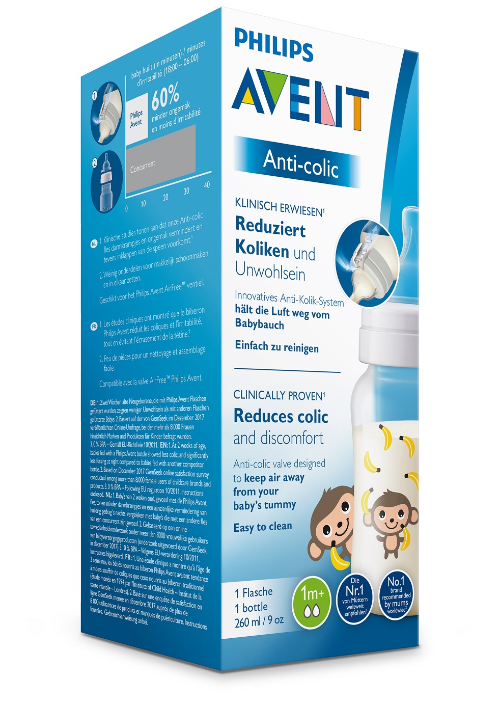 AVENT Láhev Anti-colic 260 ml 1 ks Opice