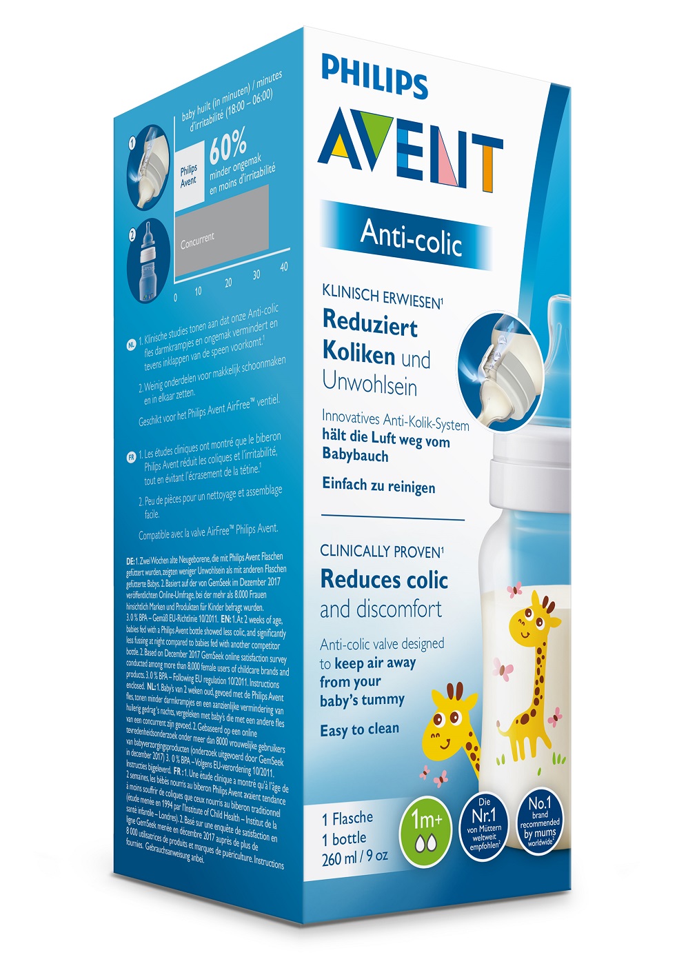 AVENT Láhev Anti-colic 260 ml 1 ks Žirafa