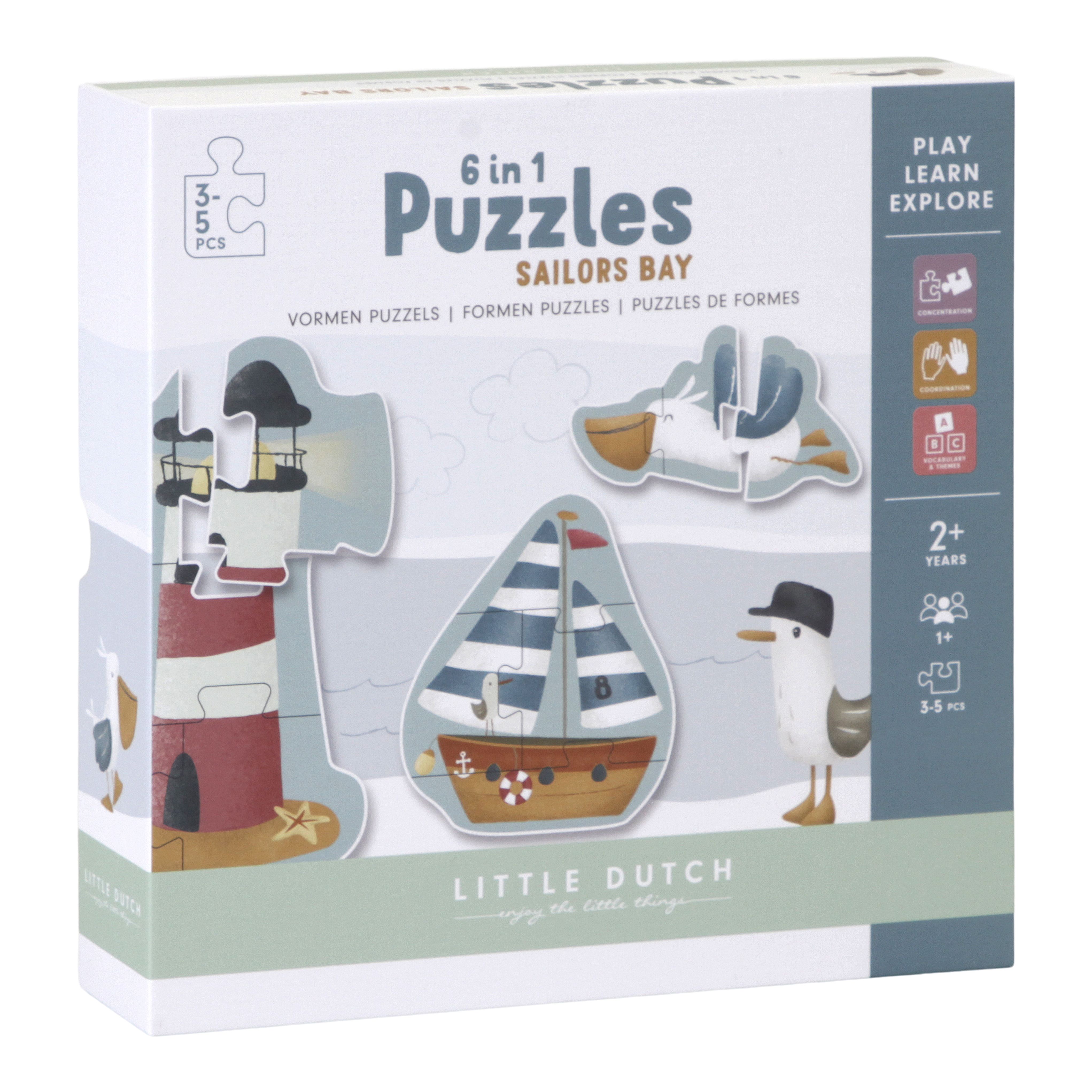 LITTLE DUTCH Puzzle 6v1 – námořnický záliv Námořnický záliv