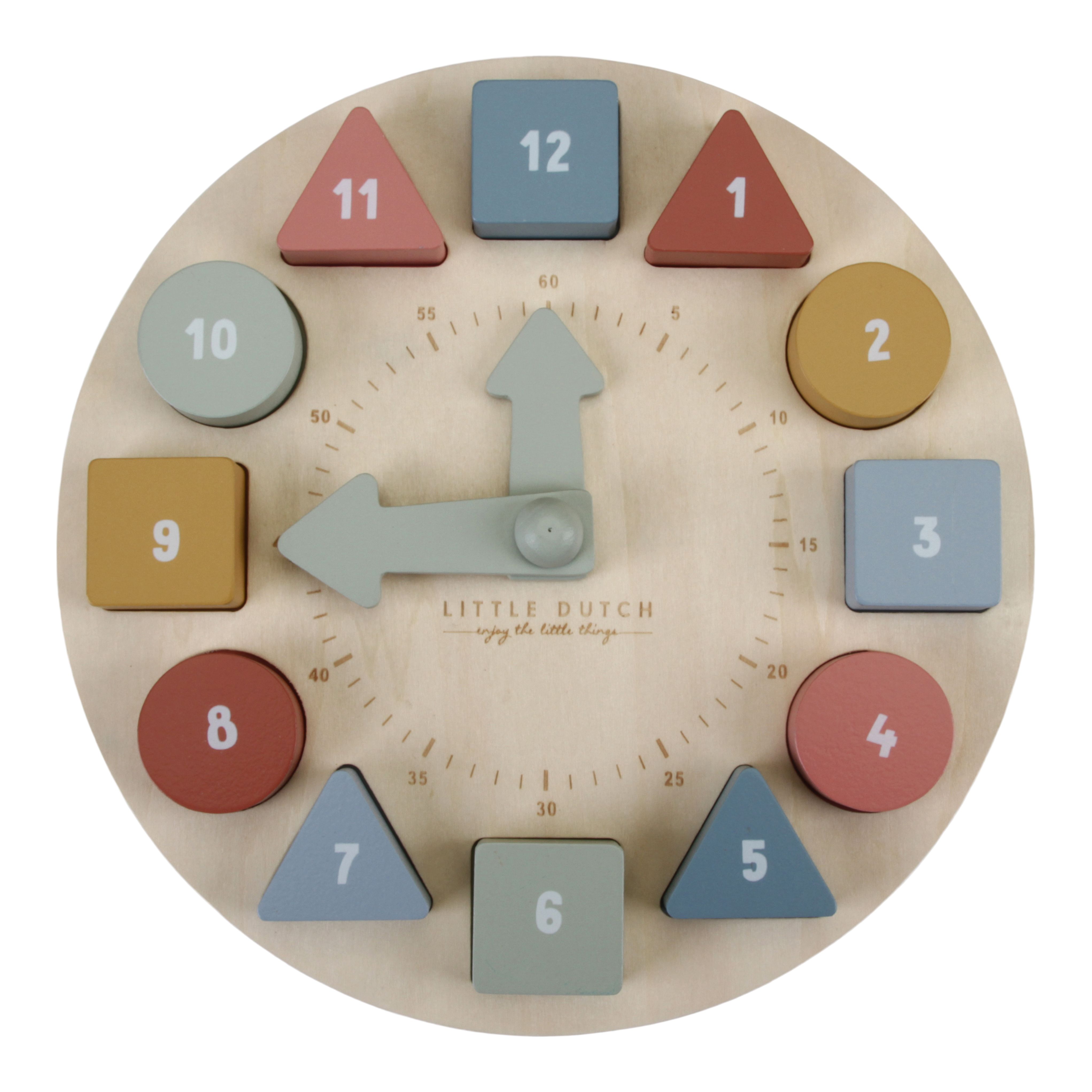 LITTLE DUTCH Hodiny s puzzle kostkami