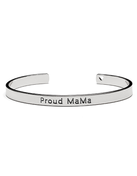 PROUD MAMA Náramek Bangle Stříbrný