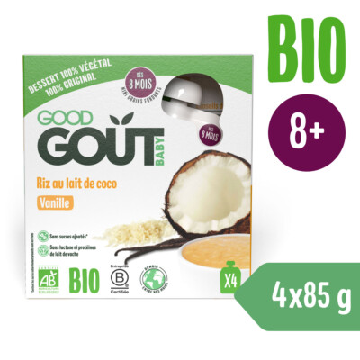 Good Gout BIO Rýžovy dezert s kokosovým nápojem a vanilkou (4x85 g) 4x85g