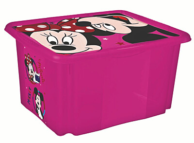 Úložný box s víkem "Minnie", Růžová