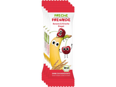 BIO Ovocná tyčinka - Banán a třešeň (4-pack