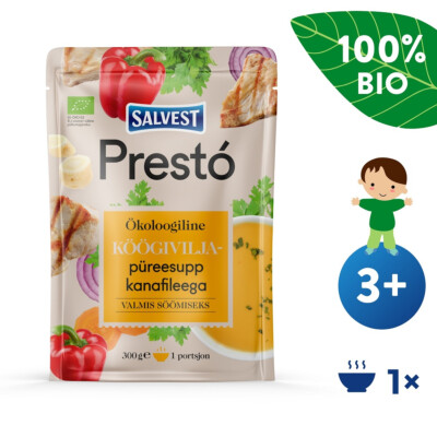 Salvest Prestó BIO Kuřecí prsíčka se zeleninovým pyré (300 g)