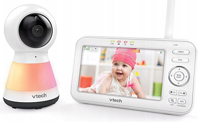 VTech VM5255, dětská video chůvička s nočním světlem na dětské jednotce