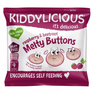 Kiddylicious Ovocno-zeleninové knoflíčky Malina s řepou (6g)