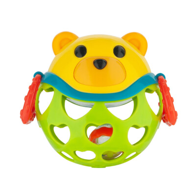 Interaktivní hračka míček s chrastítkem Zelený medvídek