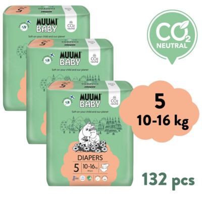 Muumi Baby 5 Maxi+ 10–16 kg (132 ks) eko pleny