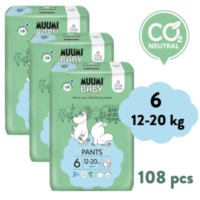 Muumi Baby Pants 6 Junior 12-20 kg (108 ks) eko pleny